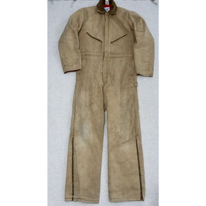 WALLS Blizzard Pruf Coveralls Medium Tall 38-40 Beige Workwear Insulated Vintage